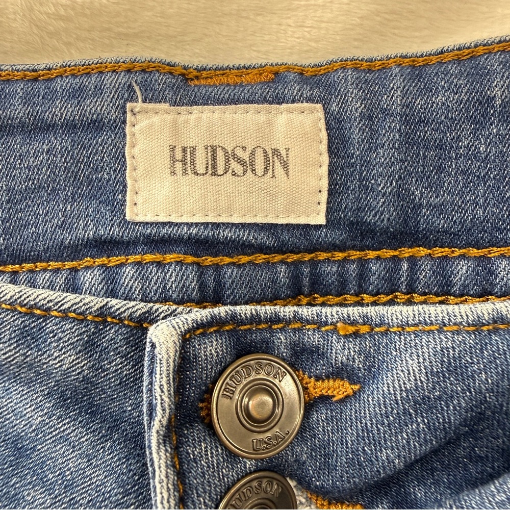 Hudson Jeans Ruby Short Distressed Rolled Cuff Denim Shorts Women’s Size 25 Blue - Picture 8 of 11